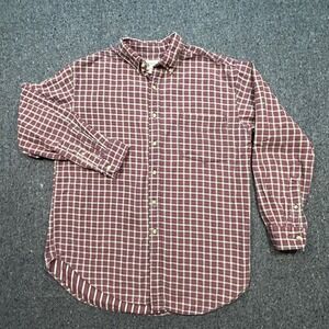 Northwest Territory Gorpcore Mens Medium Plaid Flannel Burgundy Cotton Shirt